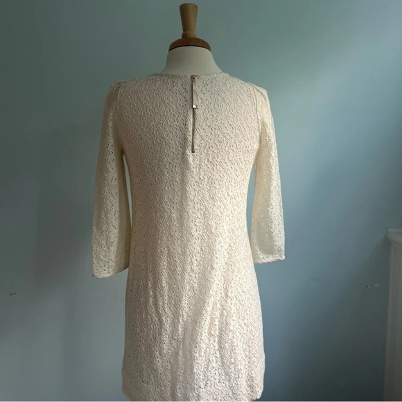 Juicy Couture Cream Lace Gold Button Shift Dress Size Medium - Picture 11 of 14